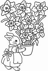 Coloring Pages Easter Spring Printable Flowers Kids Holiday Colouring Cu sketch template