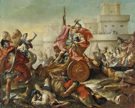 Achilles Dragging The Body Of Hector Painting By Francesco Monti