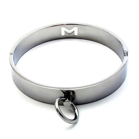 stainless steel neck ring metal m hollow collar restraint necklet