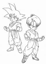 Dragon Ball Coloring Trunks Kids Color Print Pages sketch template