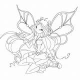 Winx Mythix Coloring Club Pages Flora Sophix Template sketch template