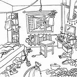 Room Messy Bedroom Clip Clipart Cartoon Vector Dirty Neat Illustration Illustrations Vectors Royalty sketch template