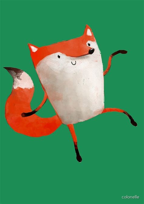 happy dancing fox  colonelle redbubble