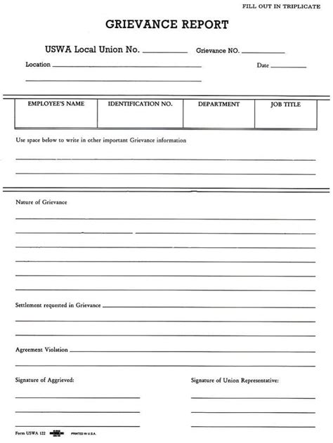 5 Grievance Forms Report Template Templates Letter