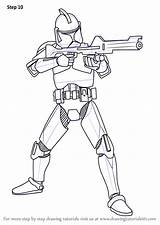Clone Trooper Wars Star Draw Step Drawing Tutorials Tutorial sketch template