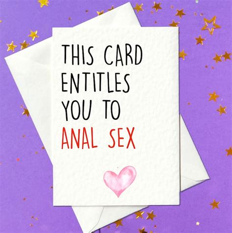 Funny Card This Card Entitles You To Anal Sex Birthday Etsy