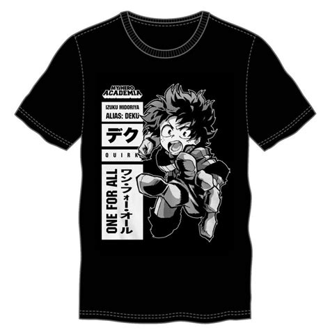 my hero academia deku one for all men s black t shirt tokyo otaku
