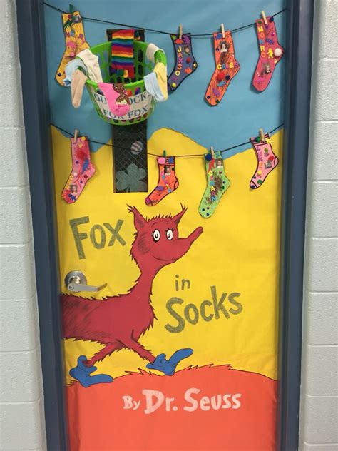fox  socks dr seuss classroom door decorations dr seuss classroom