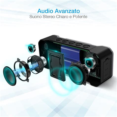 poweradd cassa bluetooth wireless waterproof  audio hd