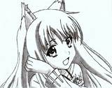 Wolf Coloring Pages Holo Wise Anime Spice Deviantart Girls Color Drawing Neko Choose Board sketch template