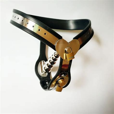 buy stainless steel female chastity belt with anal
