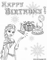 Birthday Coloring Elsa Pages Cake Frozen Happy Printable Snowflake Presents Book Sketch Print Color Princess Choose Board Hmcoloringpages sketch template