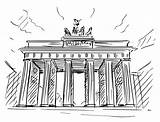 Brandenburg Tor Brandenburger Skizze Duitsland Karikatur Berlijn Poort Grafiken sketch template