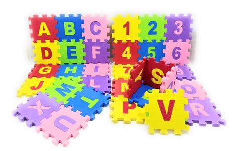 alphabet    numbers puzzle foam mats  kid  pieces mini