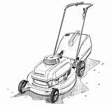 Lawn Mower Drawing Coloring Pages Push Cartoon Mowers Drawings Template Honda Sketch Paintingvalley sketch template
