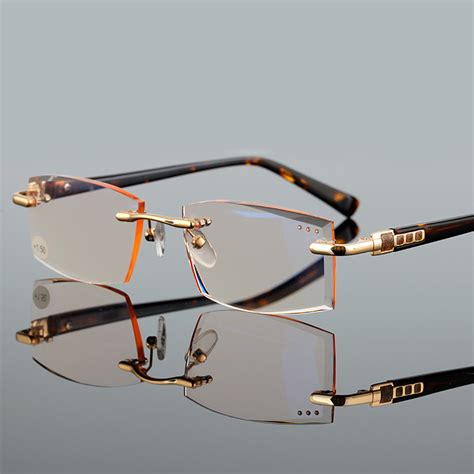 buy new rimless reading glasses women men high quality
