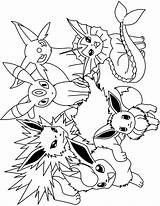 Eevee Coloring Pages Pokemon Print Evolutions Printable Color Getcolorings sketch template