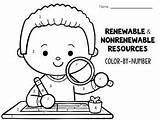 Renewable Resources Nonrenewable Number Color Preview sketch template