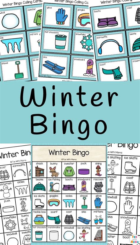 printable winter bingo printable word searches