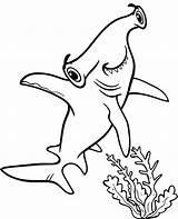 Coloring Shark Hammerhead Pages Printable Print Sheet Fish Animals sketch template