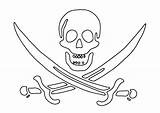 Pirate Skull Flag Coloring Crossbones Pages Clipart Flags Jolly Roger Library Theme sketch template