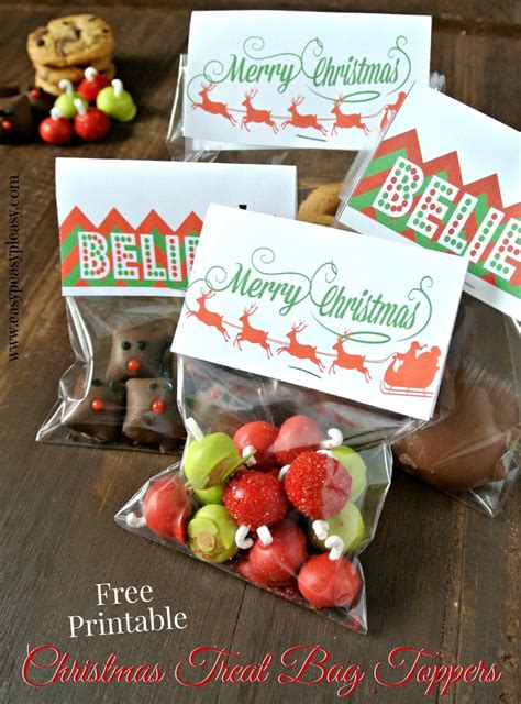 printable christmas treat bag toppers easy peasy pleasy