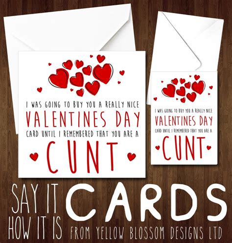 insulting funny rude valentines day greeting card couple knob etsy