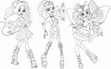 Monster High Boo York Coloring Gala Ghoulfriends Print Pages Luna Elle Eedee Printable Mothews Mouscedes King sketch template