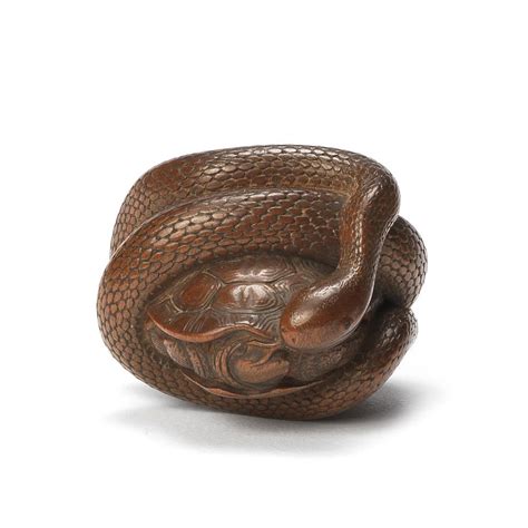 wood netsuke   snake  tametaka nagoya  century sold