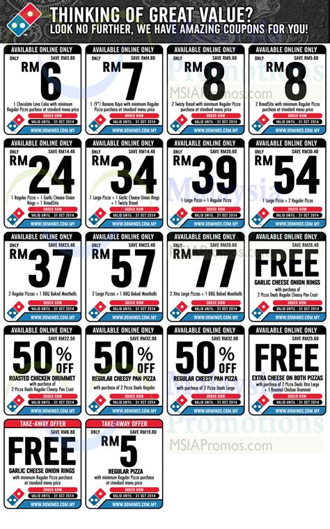 dominos pizza  takeaway discount coupons  jul  oct