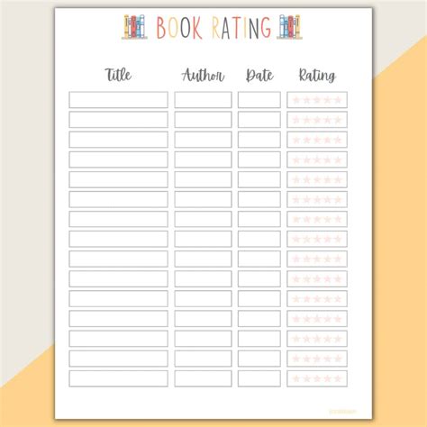 book tracker printable review oriahorianne