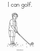 Coloring Golf Golfer Boy Twistynoodle Print Ll sketch template