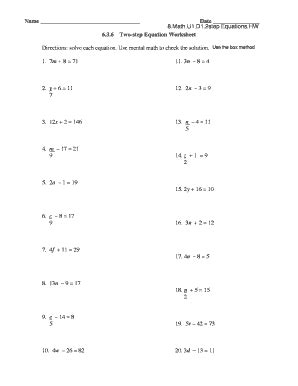 step equations worksheet  worksheet information