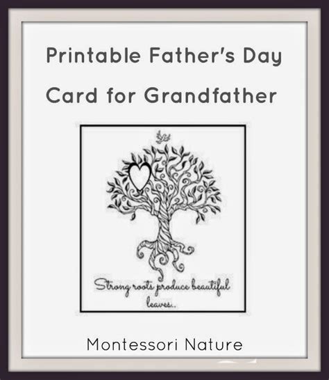 printable fathers day card  grandfather montessori holiday hop