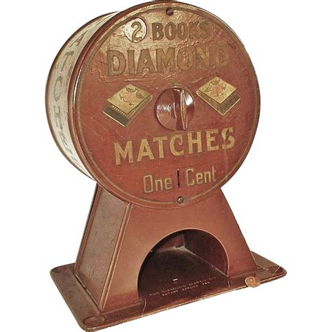 early 1900s diamond matchbook vending machine vintage advertising from ctyankeeantiques on