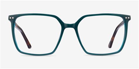 Ephemeral Square Teal Tortoise Glasses For Men Eyebuydirect