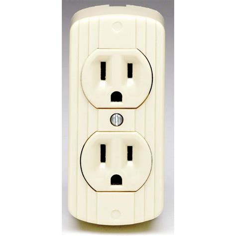 leviton  amp grounding double surface mount outlet ivory    home depot