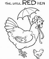 Hen Red Little Coloring Pages Story Colouring Kids Character Printable Nursery Chicken Sheets 1920s Rhyme Color Activities Printables Rhymes Cartoon sketch template