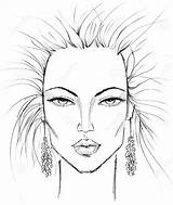Face Drawing Model Template Female Sketch Printable Faces Outline Templates Print Chart Drawings Croquis Woman Getdrawings Paintingvalley sketch template