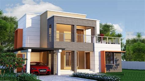 small modern double floor house  sft   lakh elevation home plan youtube