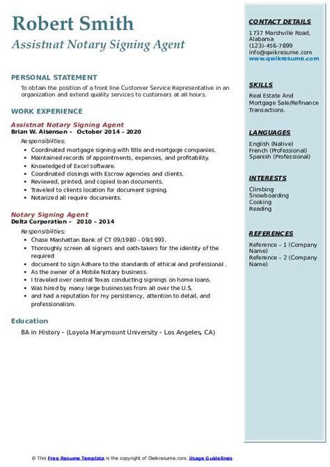 notary signing agent resume sample notary public resume samples