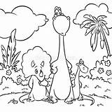 Dinosaurs Pages Coloring Cartoon Illustration Jungle Nature sketch template