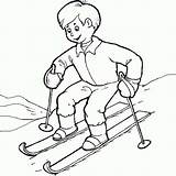 Skiing Sking sketch template