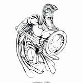 Spartan Trojan Shield Coloring Clipground sketch template