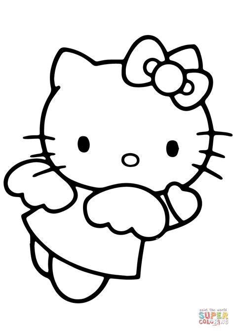 gambar kitty angel coloring page  printable pages click head