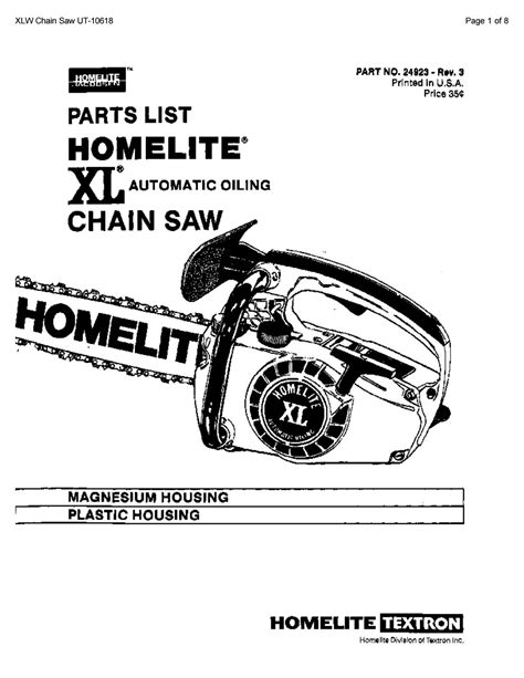 homelite xl chainsaw parts list  glsense issuu