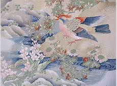 Japanese kimono silk Vintage fabric by PinkBirdhouseVintage