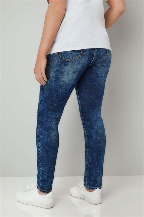 limited collection blaue skinny jeans in großen größen 44 64