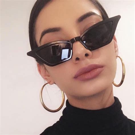 small cat eye sunglasses women narrow rectangle eyewear 2018 cute sexy