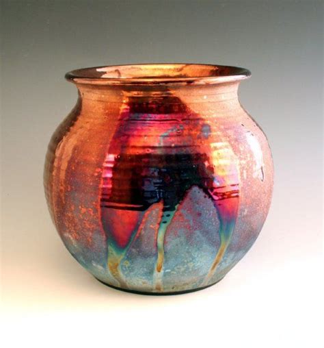 images  pottery raku  pinterest ceramics copper  vase